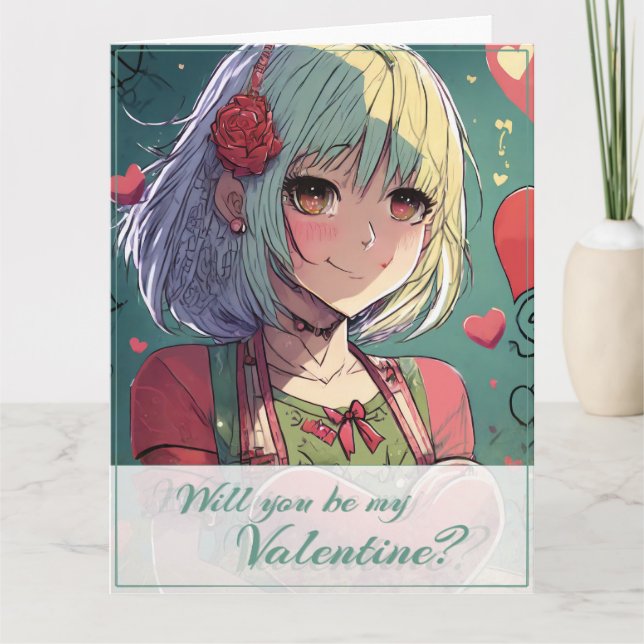 Tarjeta Sé mi San Valentín al estilo Manga 33420 (Anverso)