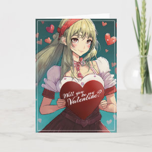 Tarjeta Sé mi San Valentín al estilo Manga 33893