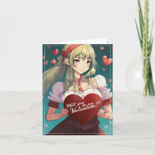 Tarjeta Sé mi San Valentín al estilo manga 33893