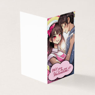 Tarjeta Sé mi San Valentín en el estilo manga 58477