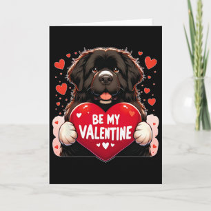 Tarjeta Sé Mi San Valentín Perro Newfie Corazón 
