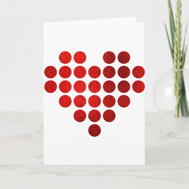 Tarjeta Sé Mi San Valentín Rojo Falso Texto De Puntos De H (Anverso)