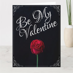 Tarjeta Sé Mi San Valentín - Rosa Roja Oscura