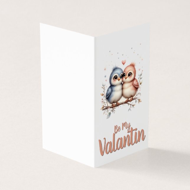 Tarjeta Sé Mi Valentin – Arte de San Valentín de Aves de A (Exterior)