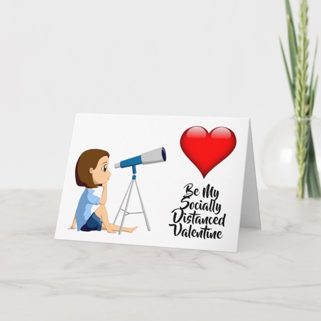 Tarjeta Sé Mi Valentín Distanciado Socialmente (Anverso)
