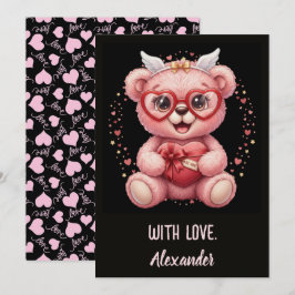 Tarjeta ¡Sé Mía! Osito de Peluche Rosa Dulce Corazón 