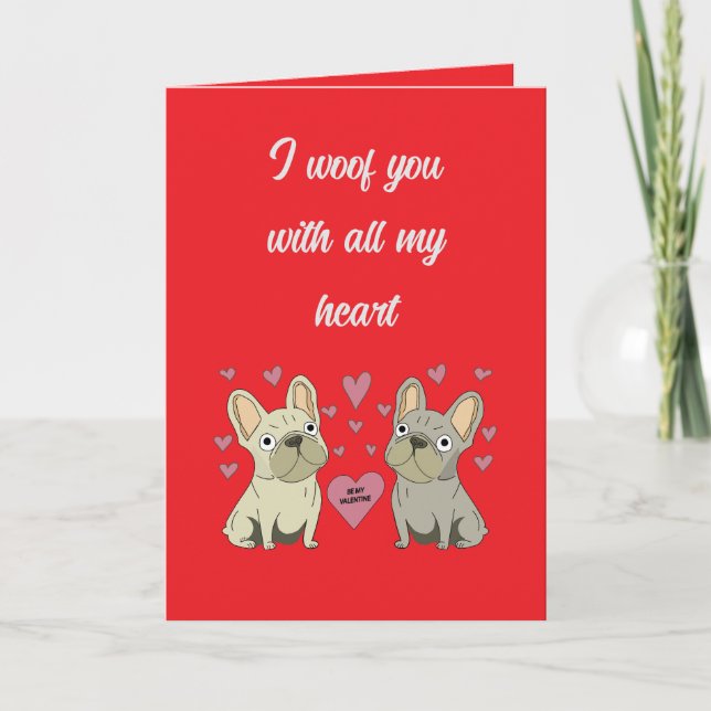 Tarjeta Sé mis valentines, perros (Anverso)