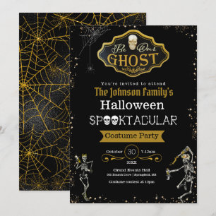 Tarjeta Sé Nuestro Fantasma Bailando Esqueletos Fiesta de 