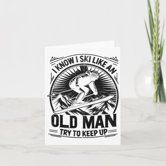 Tarjeta Sé Que Esquio Como Un Viejo Intenta Seguir Esquian (Anverso)