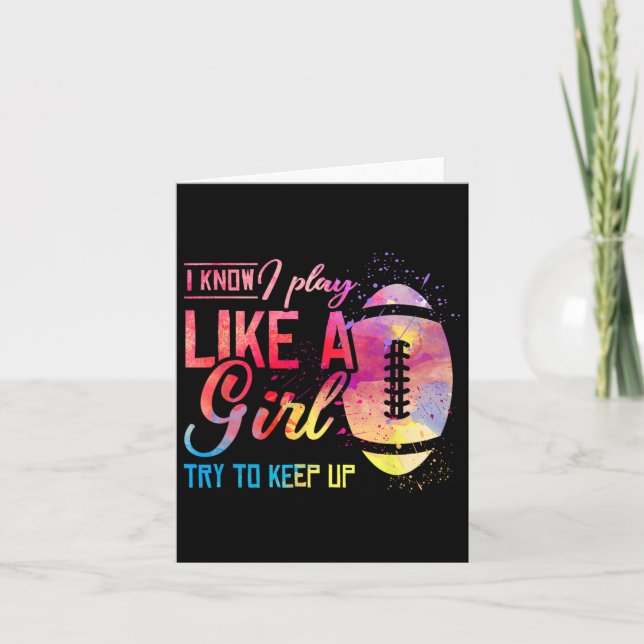 Tarjeta Sé Que Juego Como Un Fútbol Chica (Anverso)