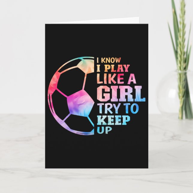 Tarjeta Sé que juego como una niña, trata de mantener el r (Anverso)