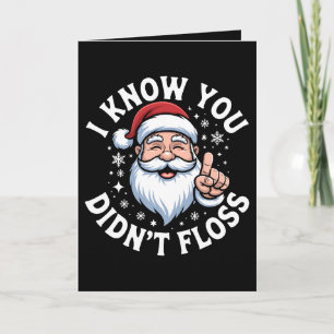 Tarjeta Sé que no usaste hilo dental Dentista Navidad