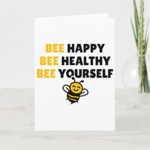 Tarjeta Sé Saludable, Sé Feliz, Sé Tú Mismo - Yoga Abeja