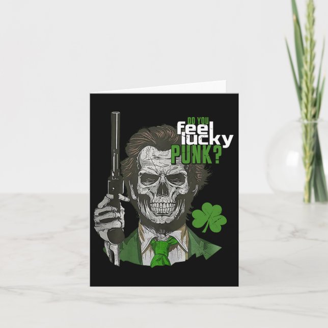 Tarjeta ¿Se Siente Afortunado Punk Divertido St Patricks D (Anverso)