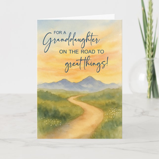 Tarjeta Se siente la nieta en la montaña de la universidad (Anverso)