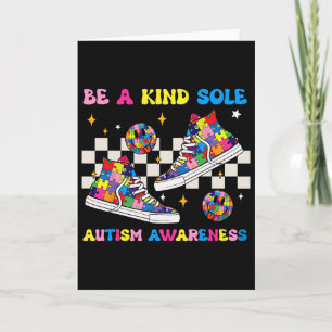 Tarjeta Sé Un Zapato Amable Conciencia del Autismo Groovy