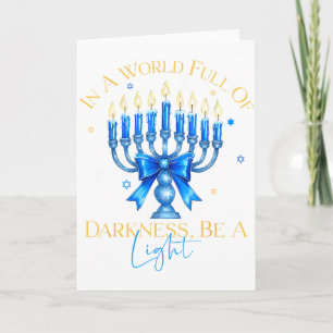 Tarjeta Sé una luz Feliz Hanukkah Menorá Regalo Judío _5 