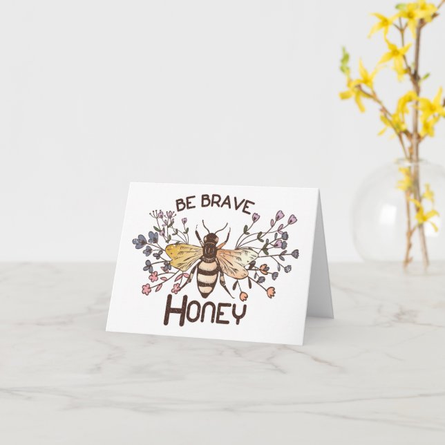 Tarjeta Sé valiente querida (flor amarilla)