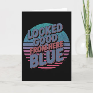 Tarjeta Se veía bien desde aquí azul divertido Softll día 