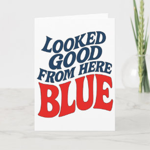 Tarjeta Se veía bien desde aquí Azul Divertido Softll Mama