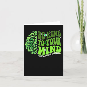 Tarjeta Sea Amable Con Su Mente Cinta Verde Brain Groovy W