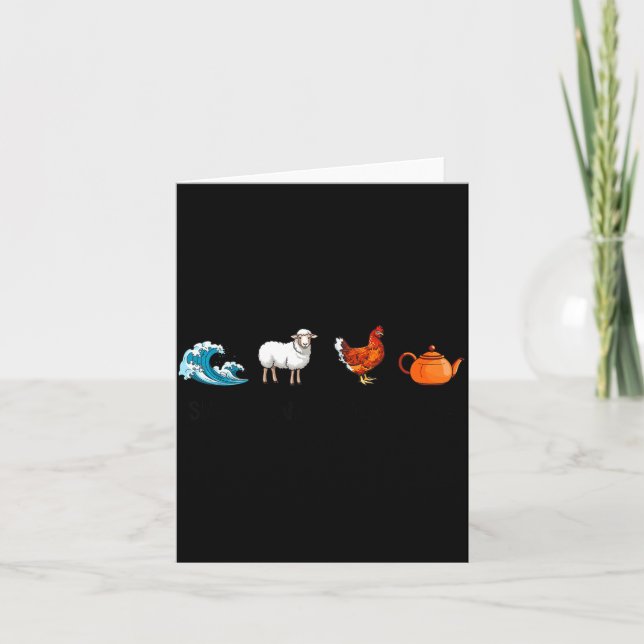 Tarjeta Sea Ewe Hen Tea Funny Joke Saying Quote Men Women  (Anverso)