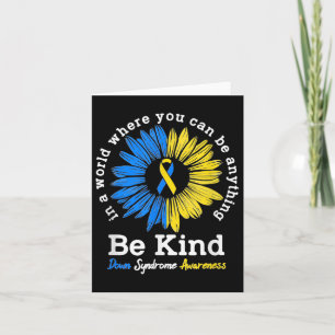 Tarjeta Sea Kind Down Syndrome Awareness Ribbon Sunflower 