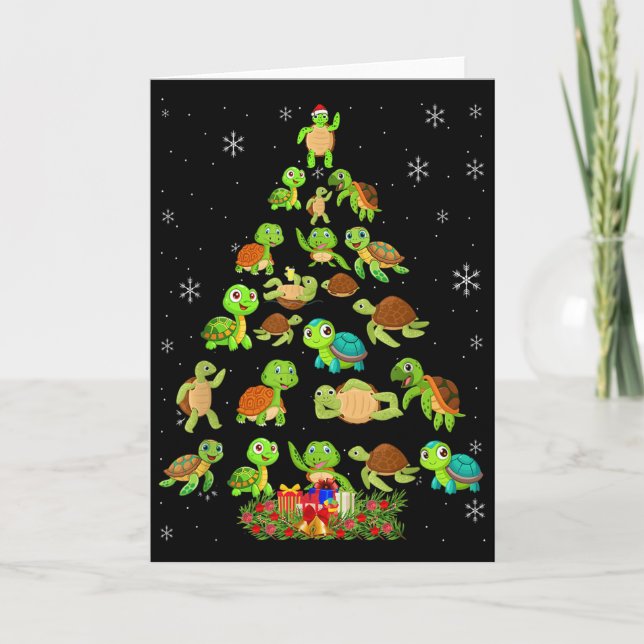 Tarjeta Sea Turtle Christmas Tree Matching Family Xmas Tre (Anverso)