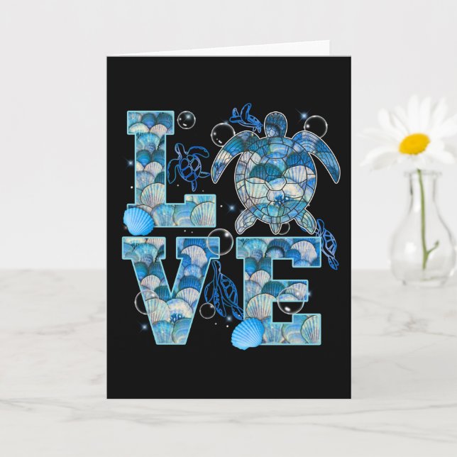 Tarjeta Sea Turtle Love Shirt Ocean Beach Animal Lovers (Planta pequeña)
