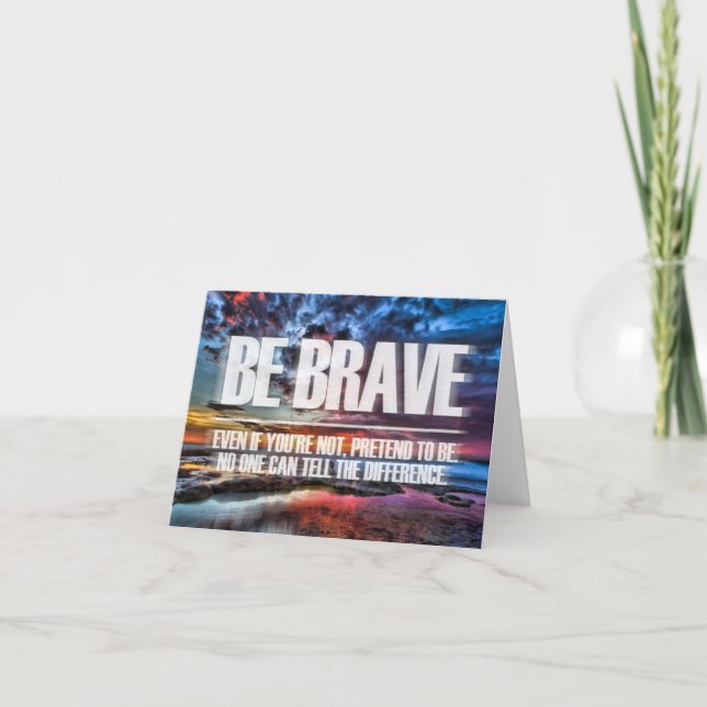 Tarjeta Sea valiente - cita de motivación (Anverso)