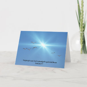 Tarjeta Seagulls Sun Scripture Note Card Ecclesiastes 11:7