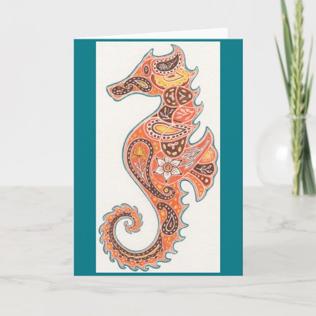 Tarjeta Seahorse de Paisley (Anverso)