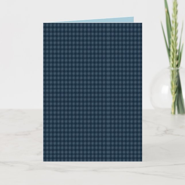 Tarjeta Seamless Dark Blue & Gray Gingham Rustic Pattern (Anverso)