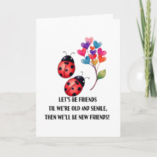 Tarjeta Seamos Amigas Hasta la Vejez Señora Mariquita Dive
