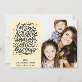 Tarjeta Seamos traviesos, salven a Santa el viaje. Fotogra