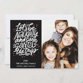 Tarjeta Seamos traviesos, salven a Santa el viaje. Fotogra