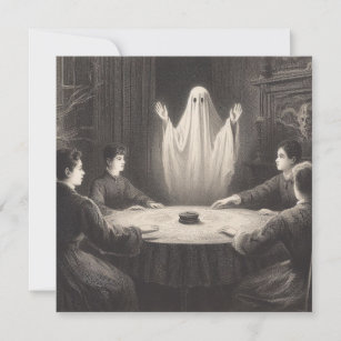 Tarjeta Seancia con Ilustracion antiguo fantasma