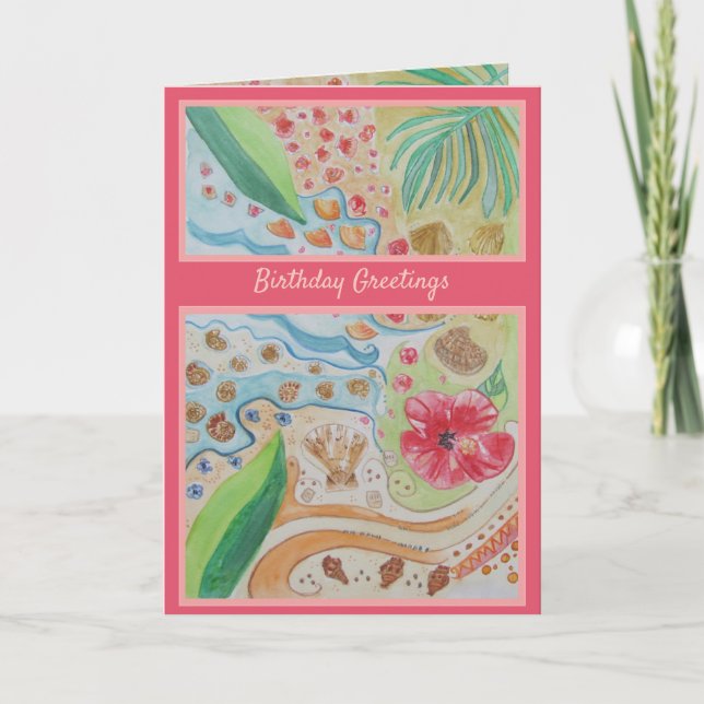 Tarjeta Seashell Birthday Greetings Amigo Especial (Anverso)