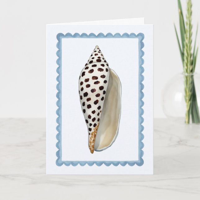 Tarjeta Seashell Stamp Watercolor Beach Greeting Card (Anverso)