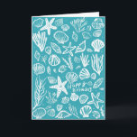 Tarjeta Seashells Beach Shells Ocean Happy Birthday<br><div class="desc">También disponible como descarga digital para enviar rápidamente correos electrónicos y guardar en el correo. ¡Dulce concha para desear a alguien un feliz cumpleaños! Haga clic en "editar usando la herramienta de diseño" para ajustar los colores y las colocaciones y añadir texto en el interior. También puede cambiar el color...</div>