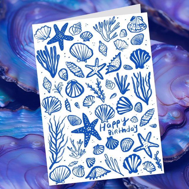 Tarjeta Seashells Beach Shells Ocean Happy Birthday (Seashells Beach Shells Ocean Happy Birthday Card
)