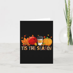Tarjeta Season Leopard Pumpkin Bowling Halloween Fall Leaf