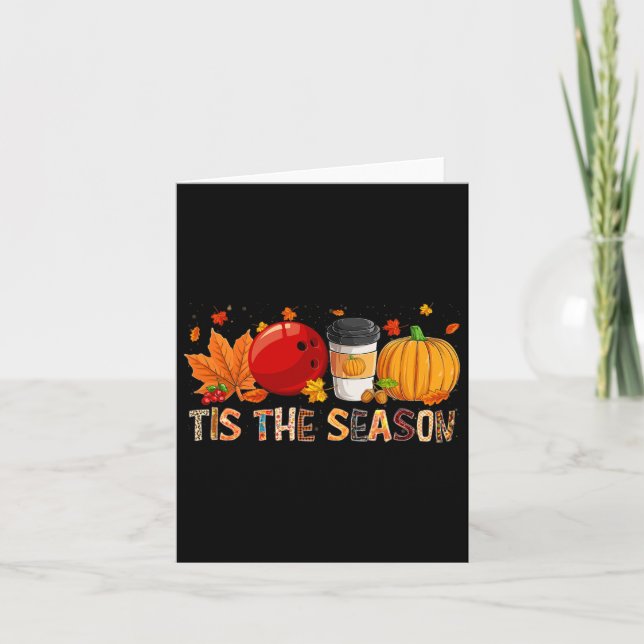 Tarjeta Season Leopard Pumpkin Bowling Halloween Fall Leaf (Anverso)