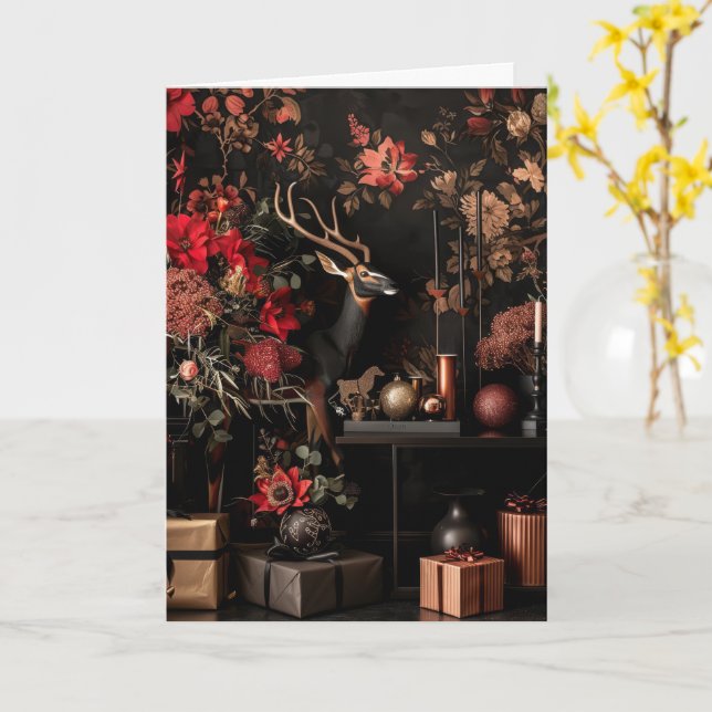Tarjeta Seasonal Greeting Card • Luxe Christmas Aesthetic (flor amarilla)