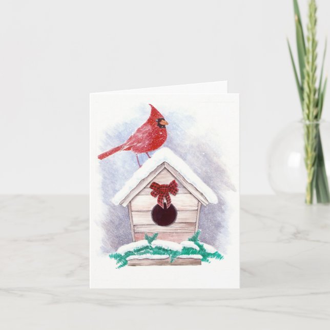 Tarjeta Seasons Greetings Cardinal (Anverso)