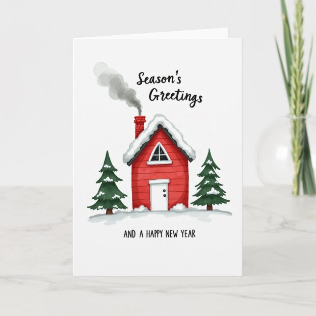 Tarjeta Seasons Greetings Cozy Home Card (Anverso)