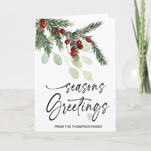 Tarjeta Seasons Greetings Navidades Regalos Familia Amigos