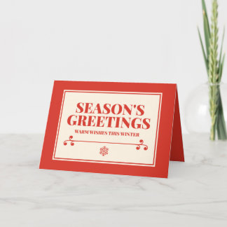 Tarjeta Season's Greetings Typography Christmas Photo