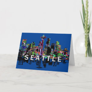 Tarjeta Seattle, Washington en graffiti