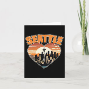 Tarjeta Seattle Washington State Usa Hombres Mujeres Niños